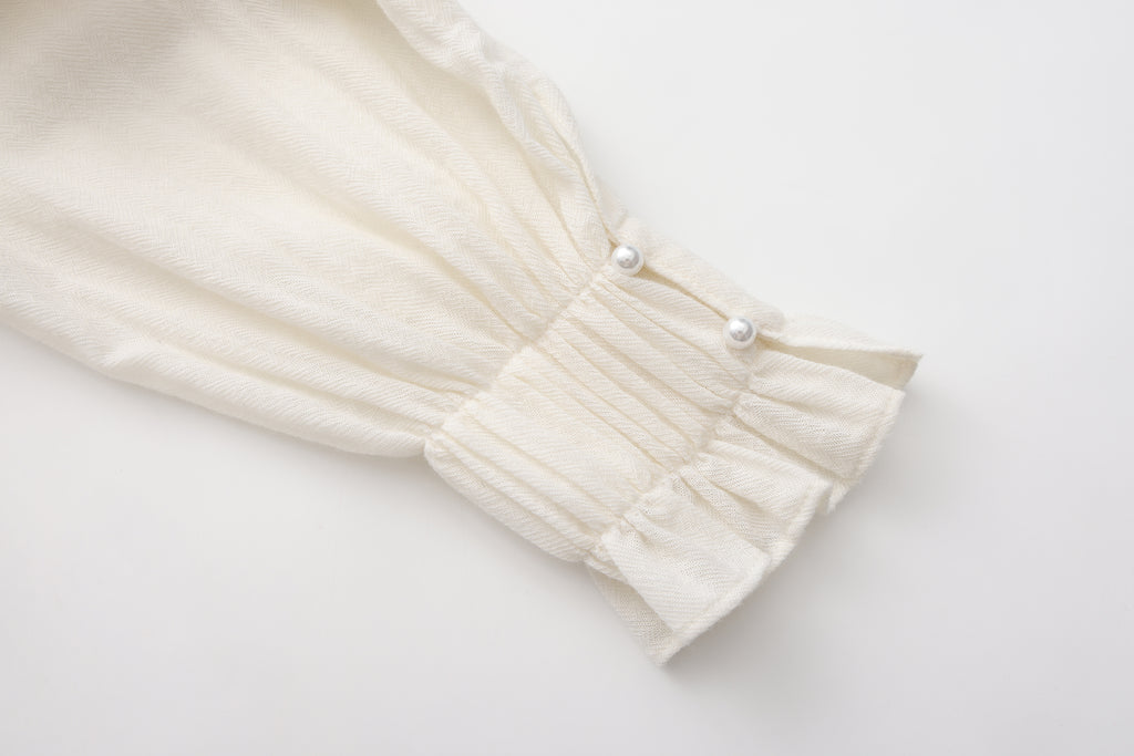 White V-Neck Lace Ruffle Panel Tie Dress