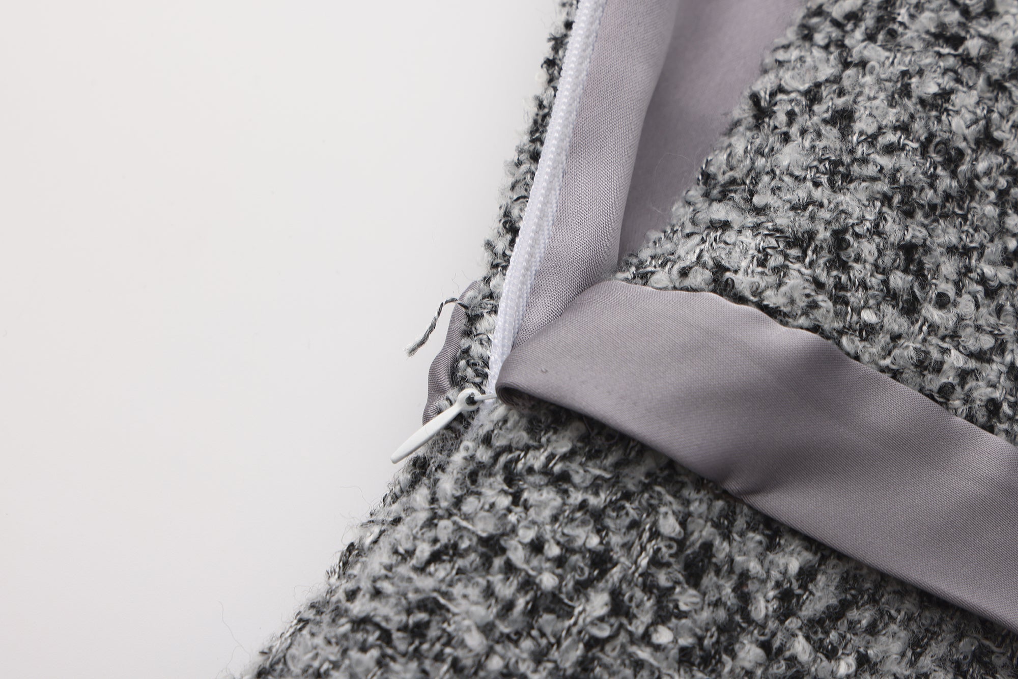 Gray Square-Necked Bow Woolen Dress