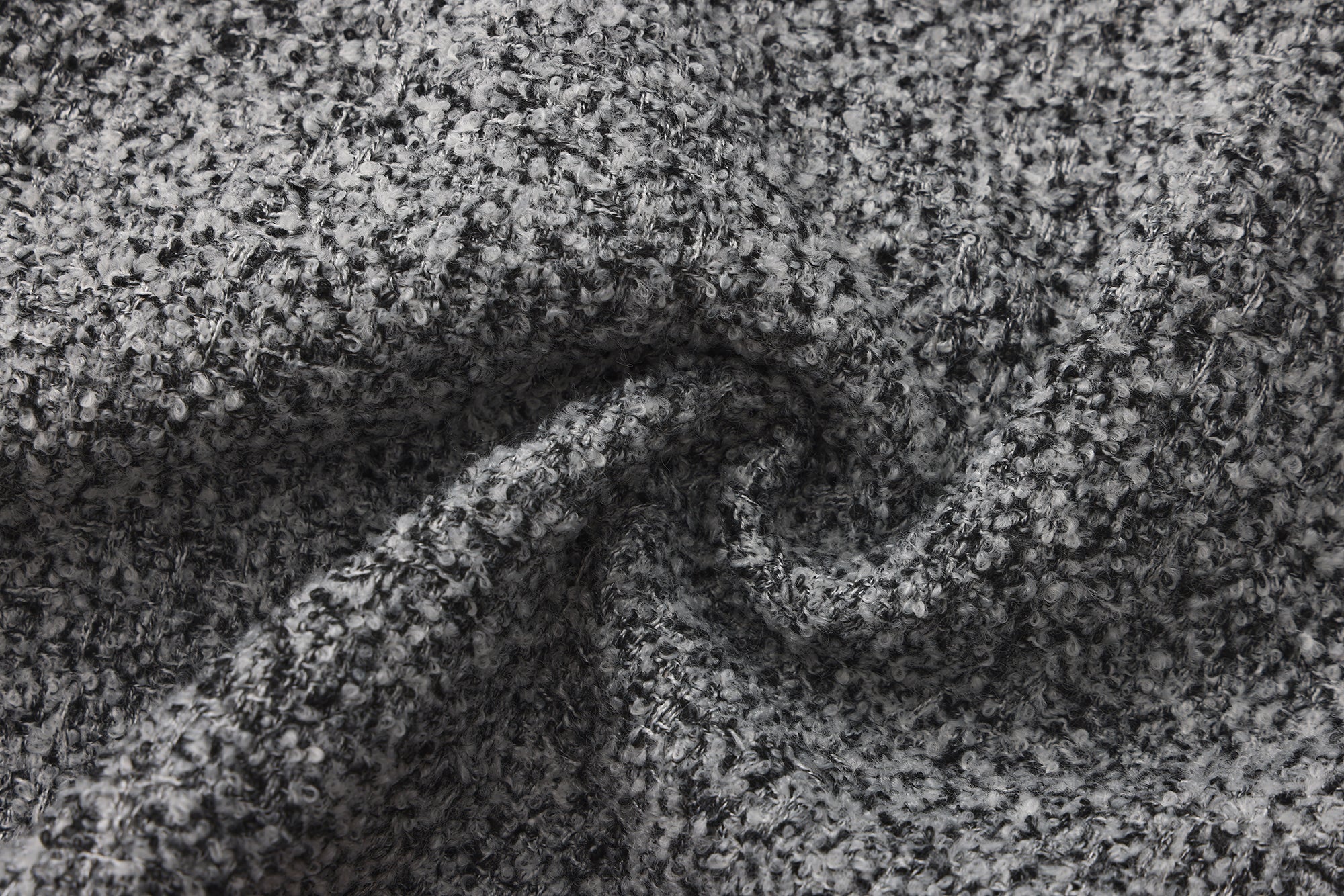 Gray Square-Necked Bow Woolen Dress