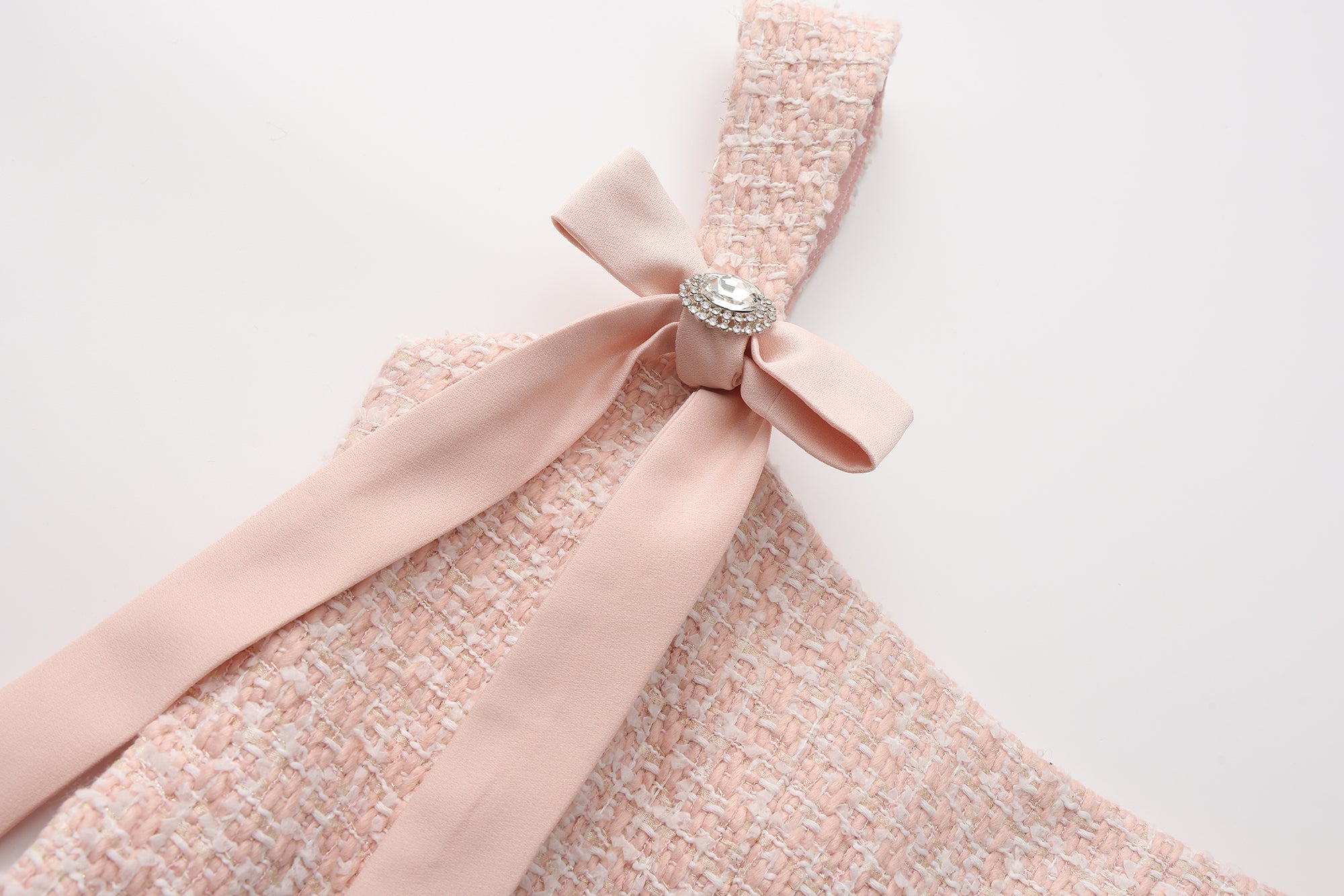 Pink Bow Sleeveless Fitted Top