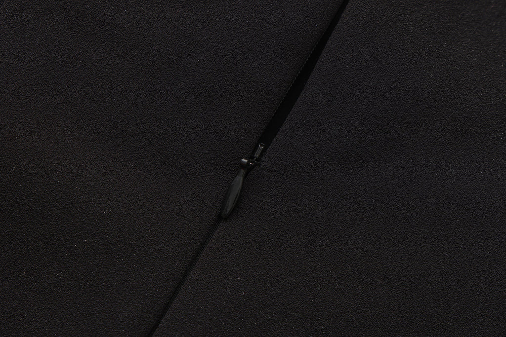 Black Halter Beaded Ruched Dress