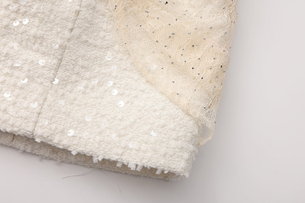 White Collar Halter Bow Lace Top