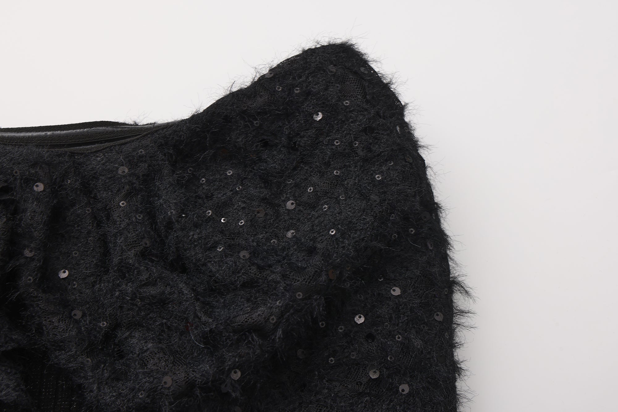 Black Knitted Lace Off-The-Shoulder Top