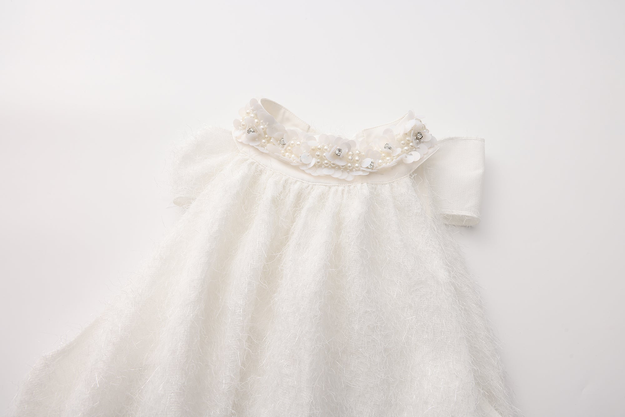 White Halter Silver Lace-Up Dress