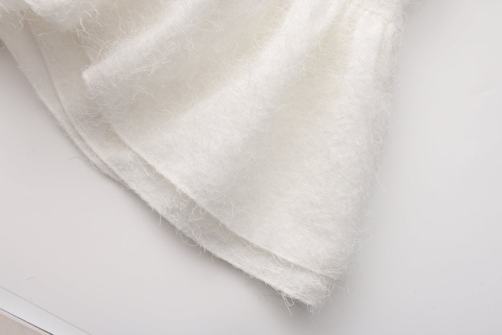 White Halter Silver Lace-Up Dress