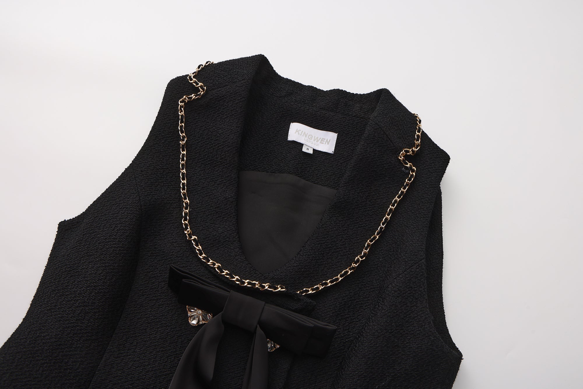 Black Tweed Pleated Dress