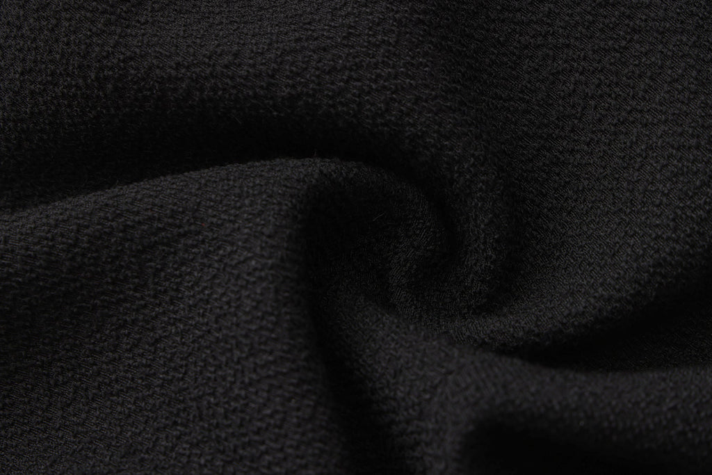 Black Tweed Pleated Dress