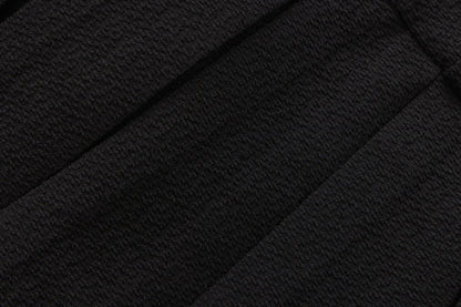 Black Tweed Pleated Dress
