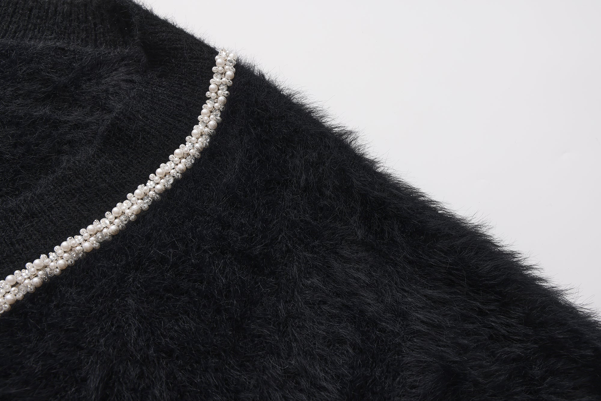 Black Bow Draped Chain Sweater