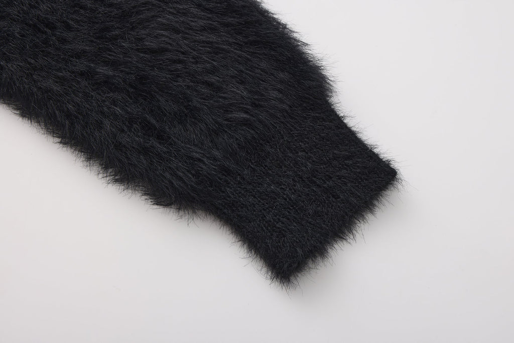 Black Bow Draped Chain Sweater