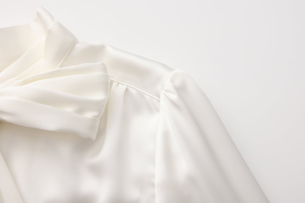 White Button-Row Blouse