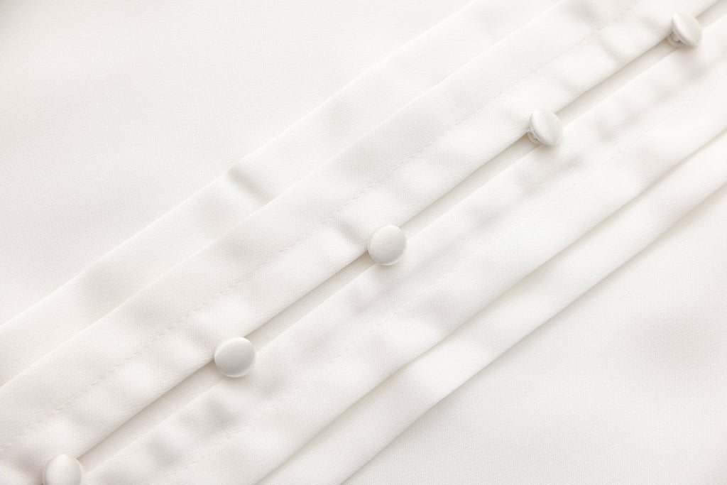 White Button-Row Blouse
