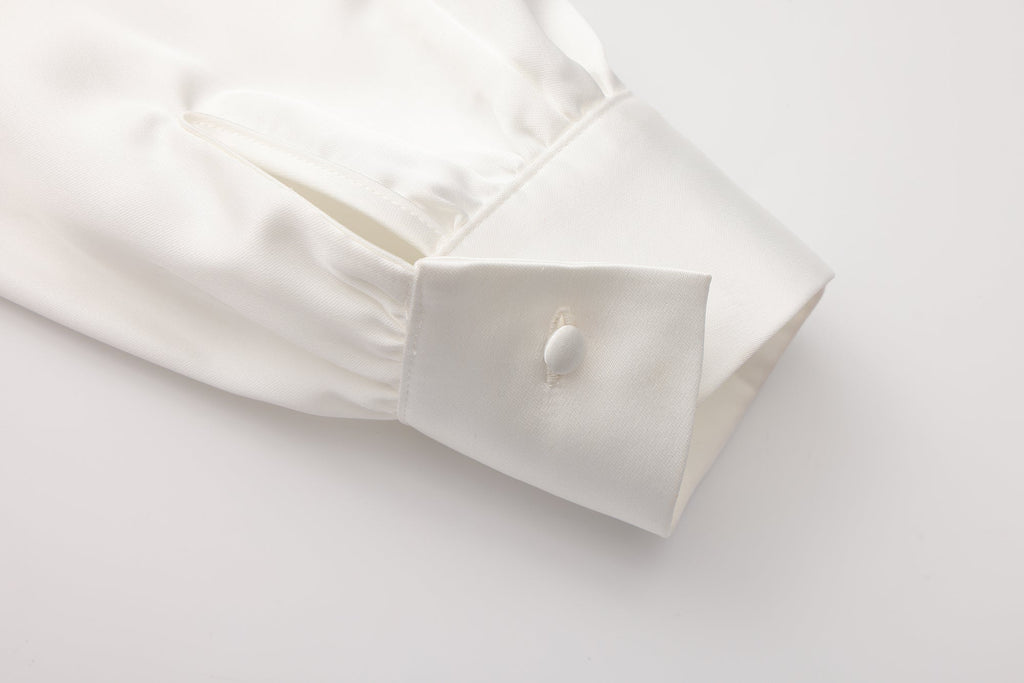 White Button-Row Blouse