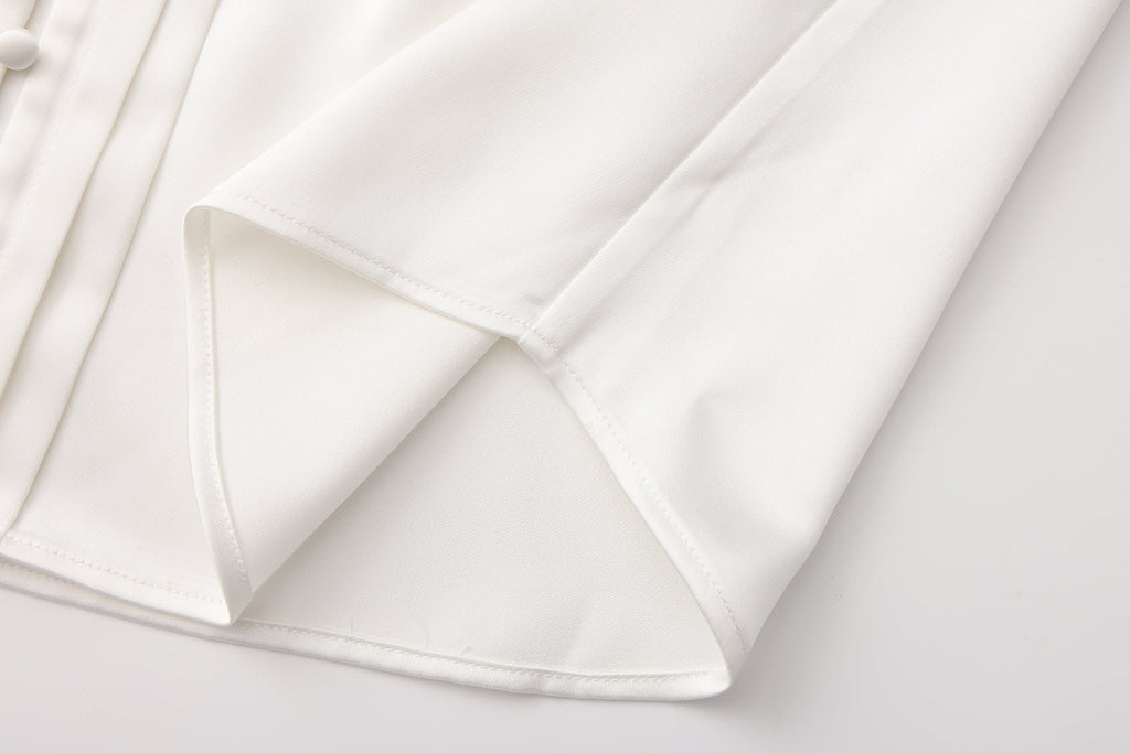 White Button-Row Blouse