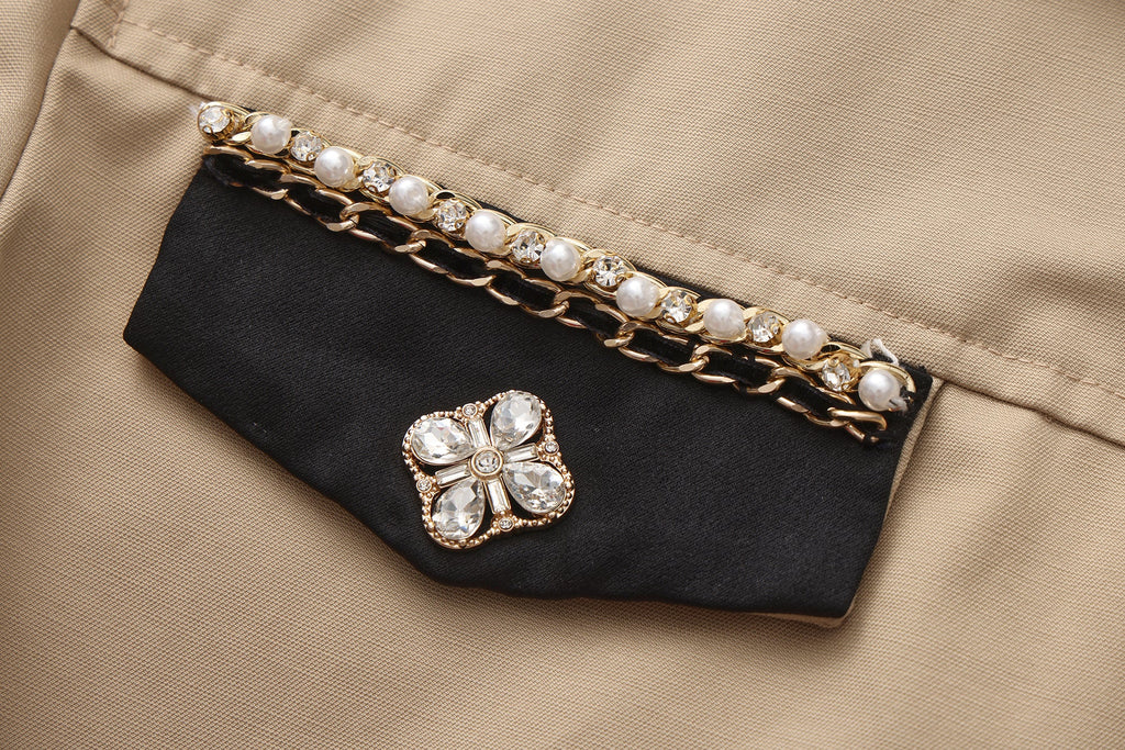 Light Coffee short Beaded Jacket