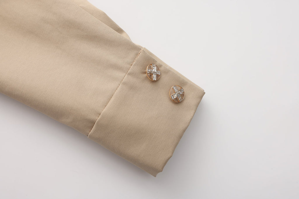 Light Coffee short Beaded Jacket