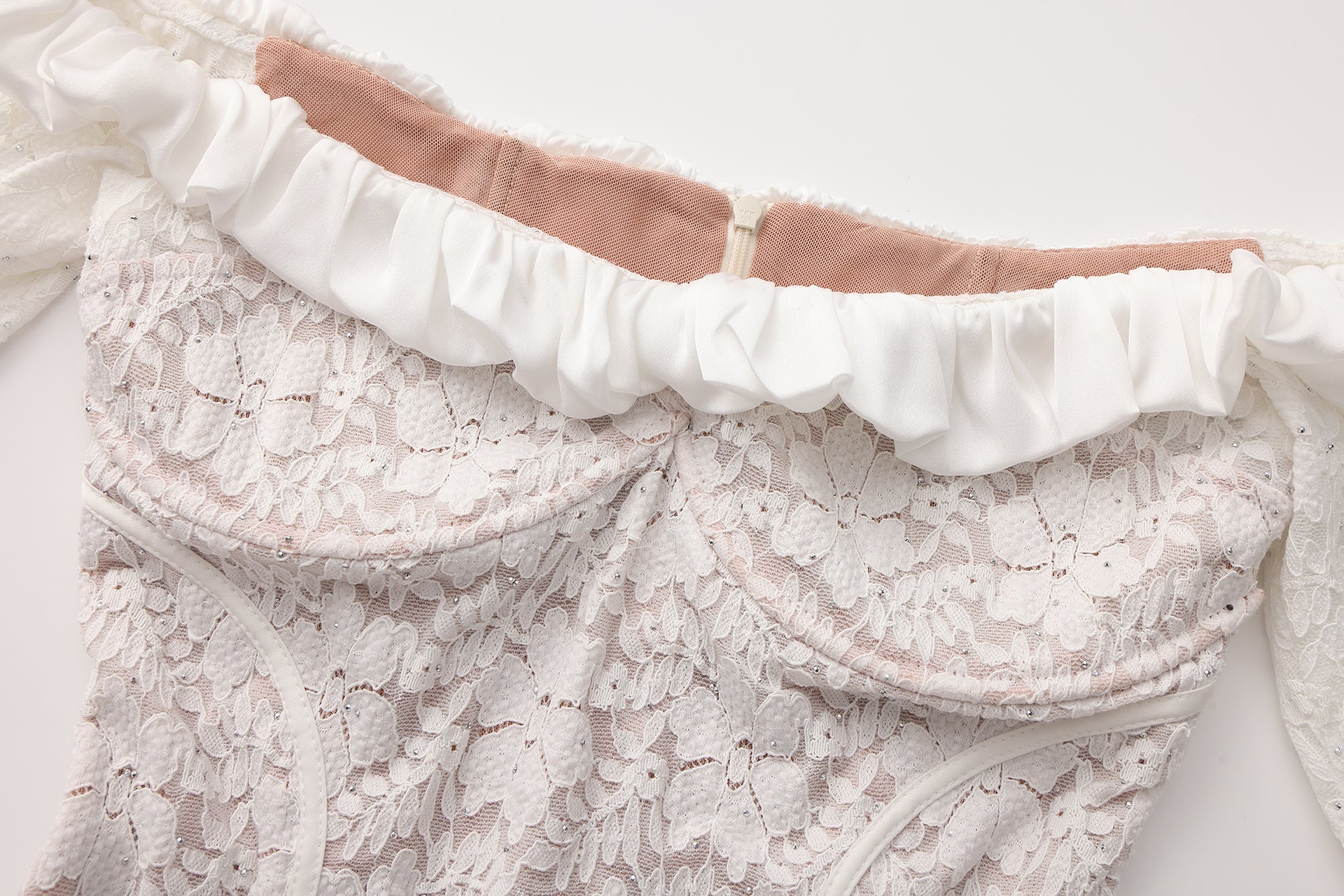 White Lace Off-The-Shoulder Dress