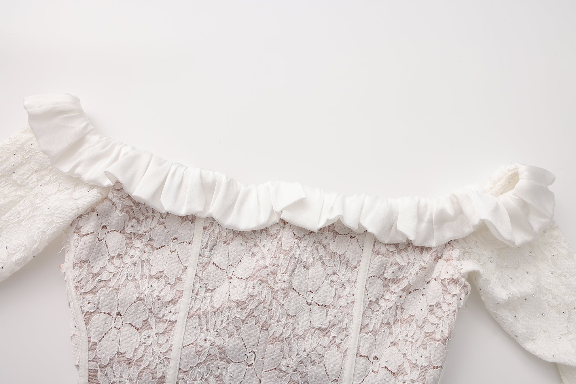 White Lace Off-The-Shoulder Dress