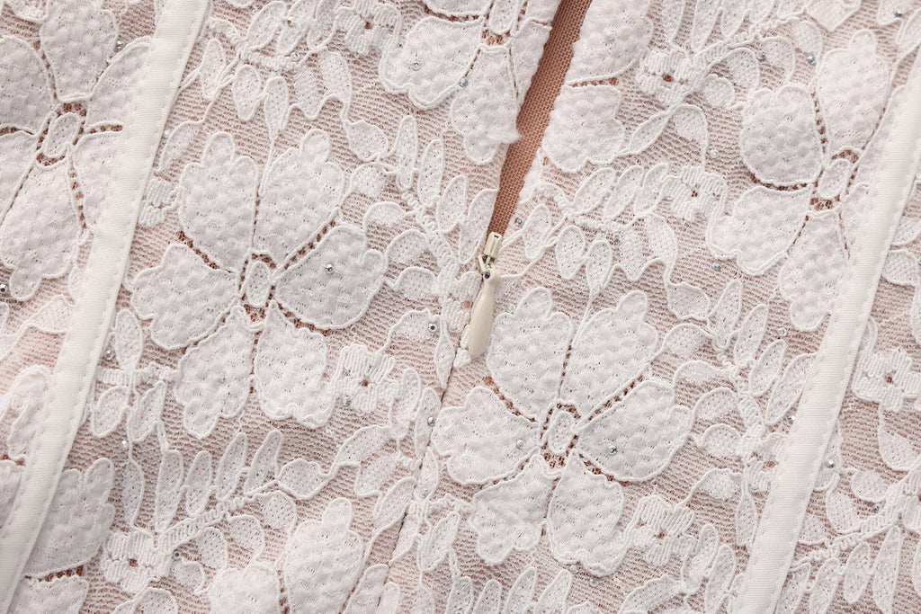 White Lace Off-The-Shoulder Dress