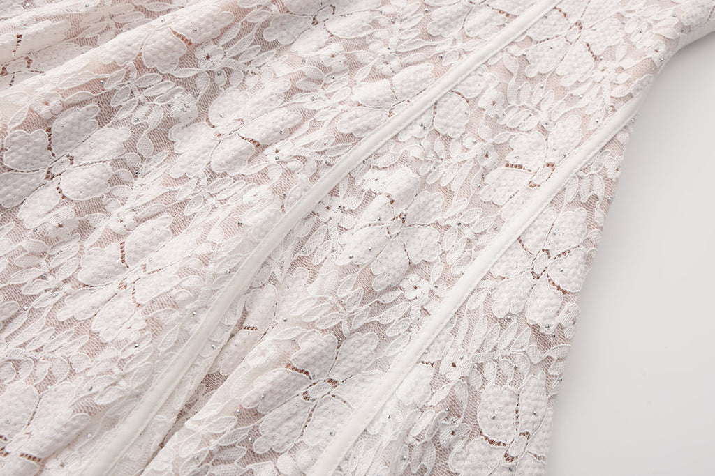 White Lace Off-The-Shoulder Dress