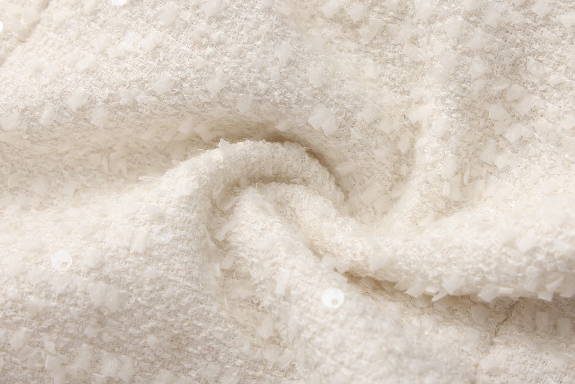 White Tweed Pleated Dress