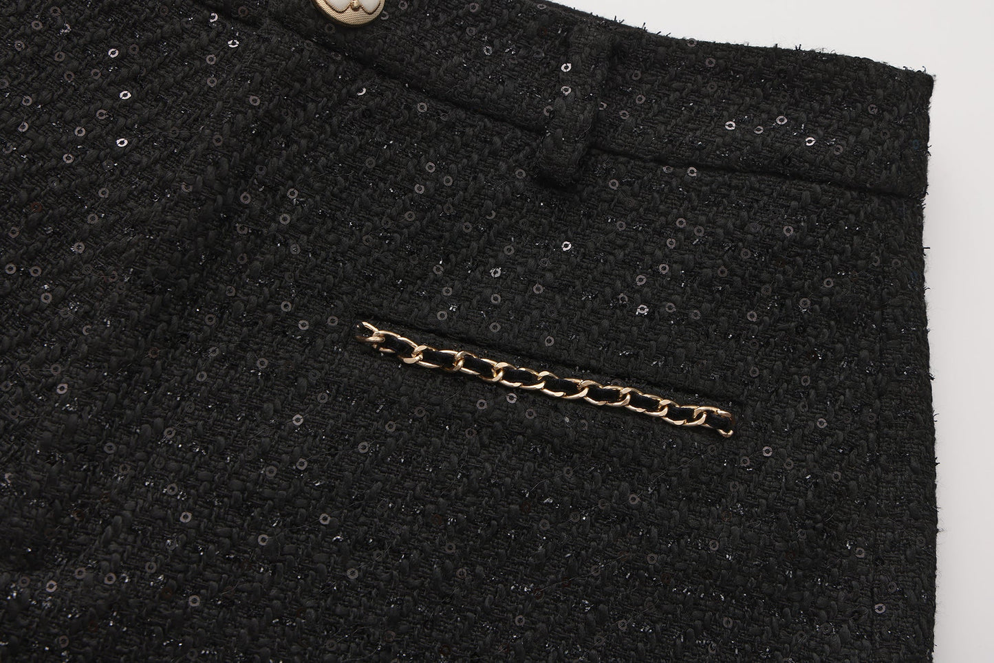 Black Tweed Shorts
