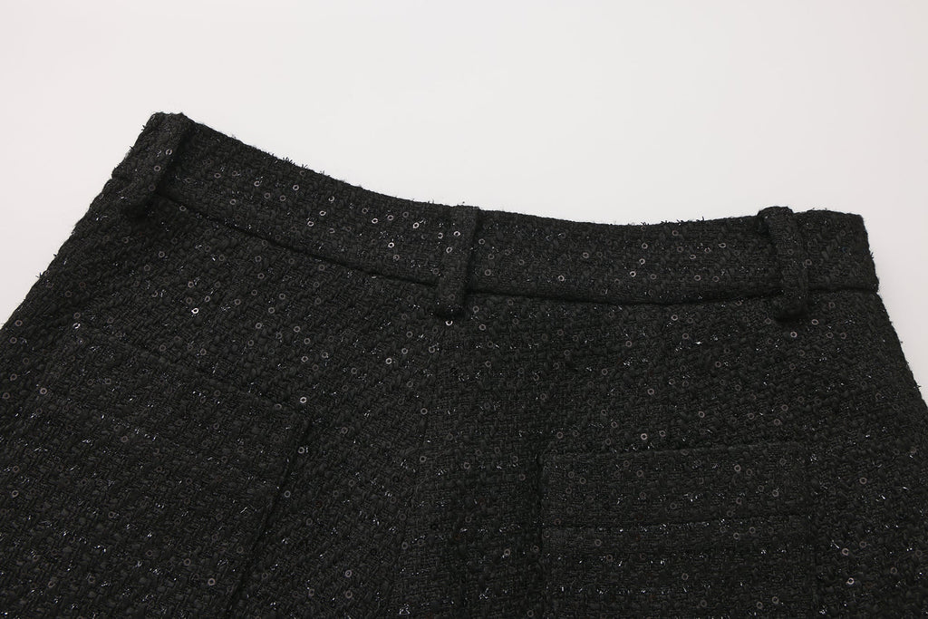 Black Tweed Shorts