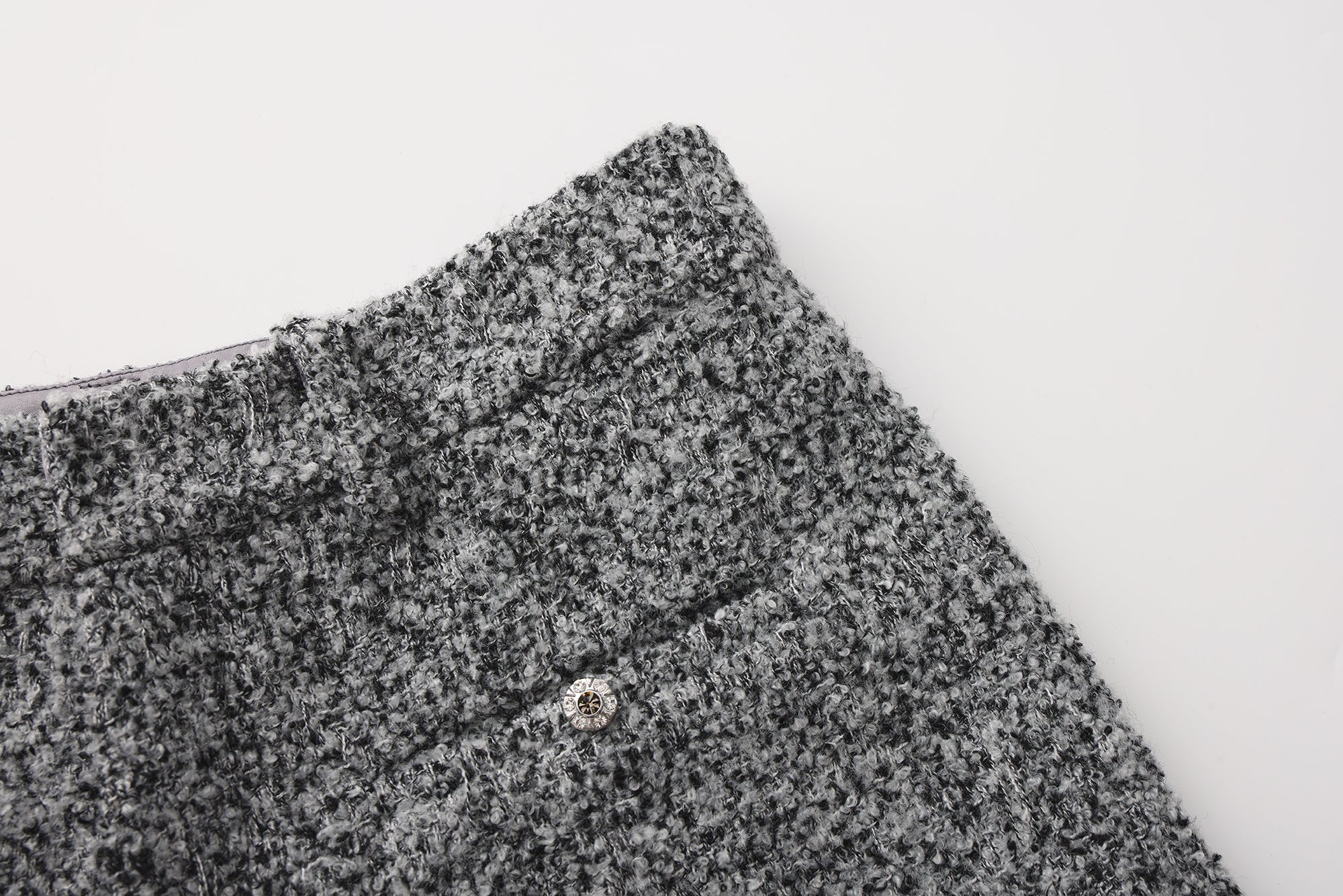 Gray Looped Woolen Shorts