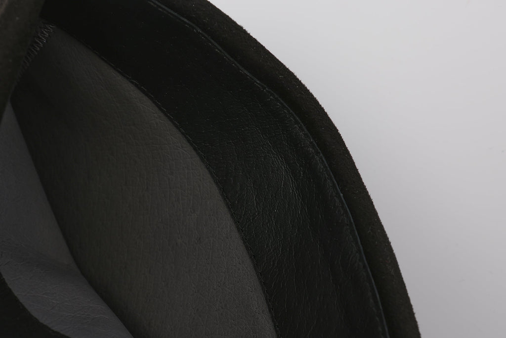 Black Metal-Buckled Knee-High Boots