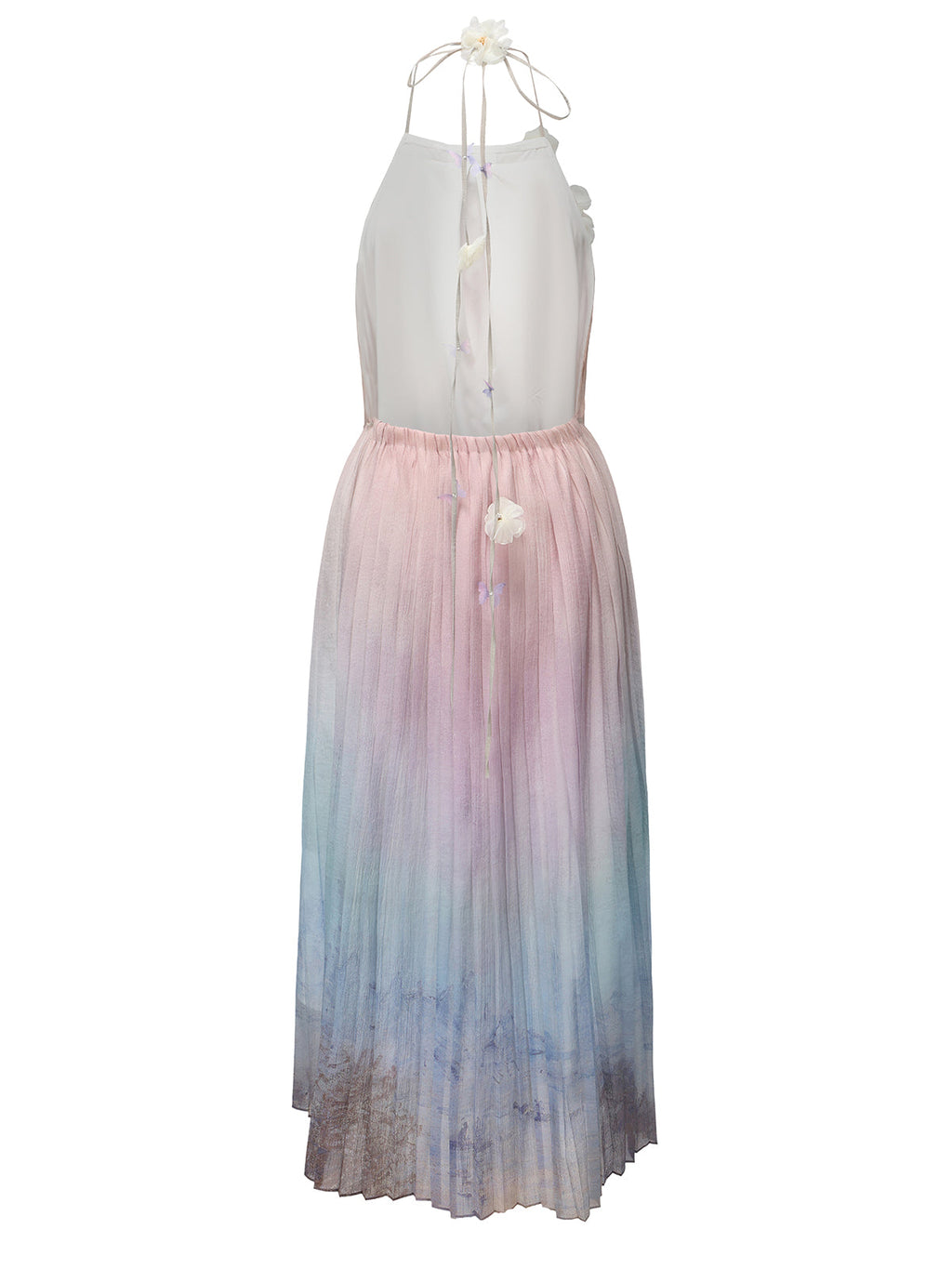 COLOR PRINTED HALTER DRESS