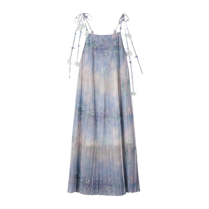 BLUE PRINTED MAXI DRESS
