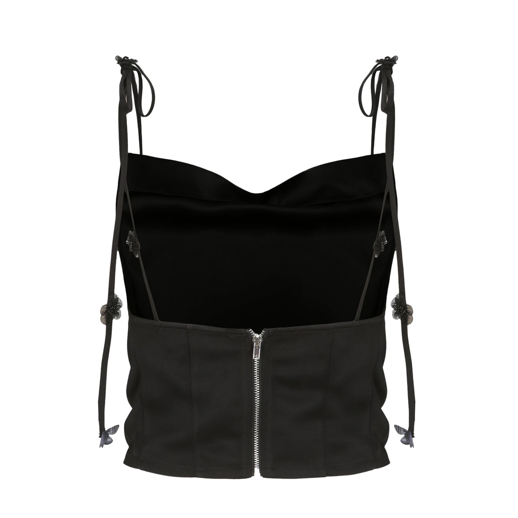 BLACK ACETATE TANK TOP