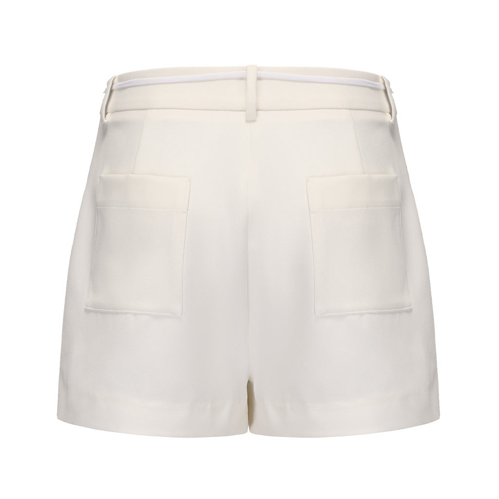 White Tencel Shorts