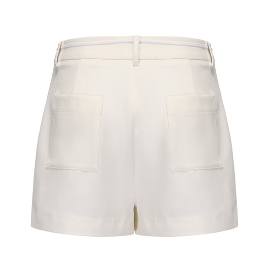 White Tencel Shorts