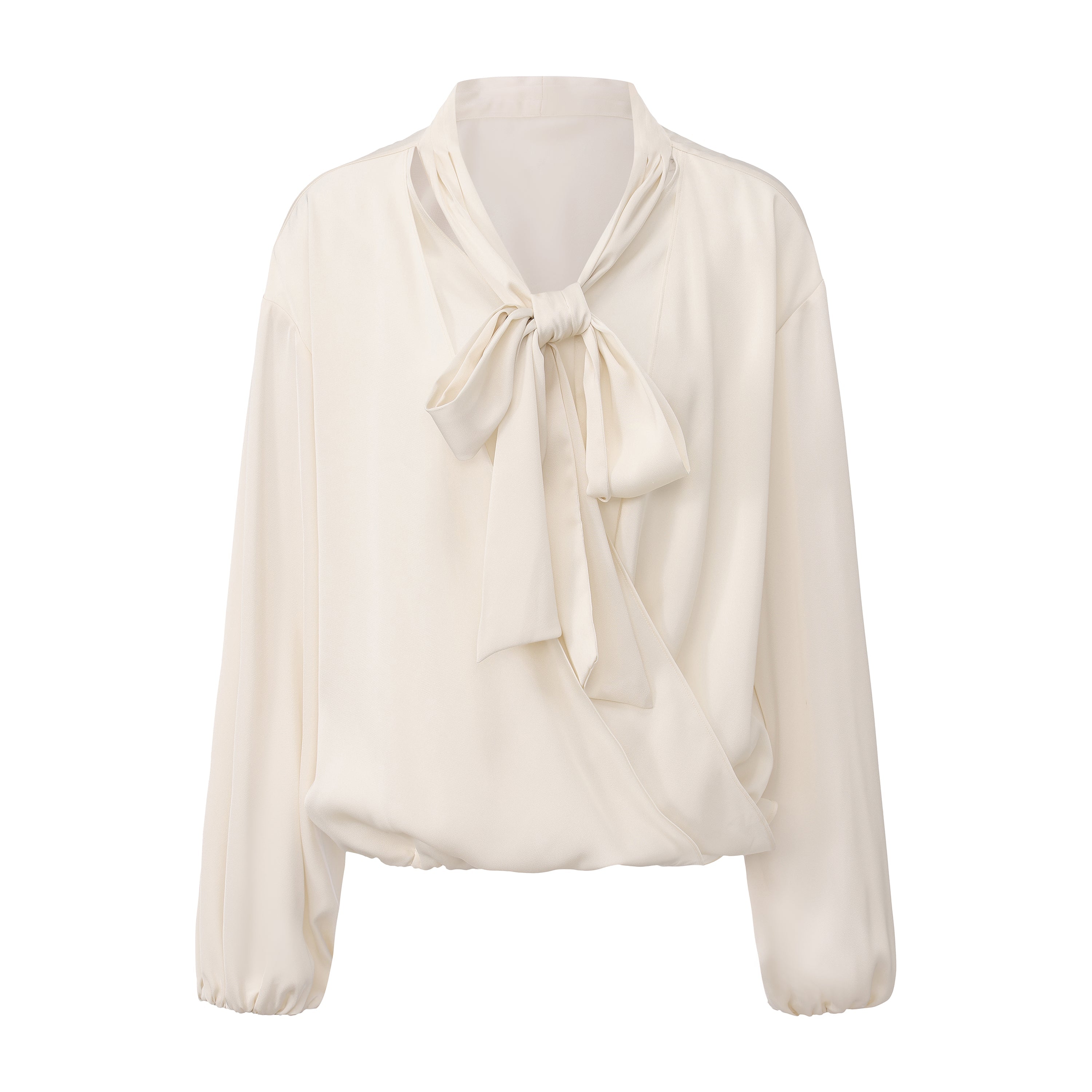White Satin Ribbon Blouse