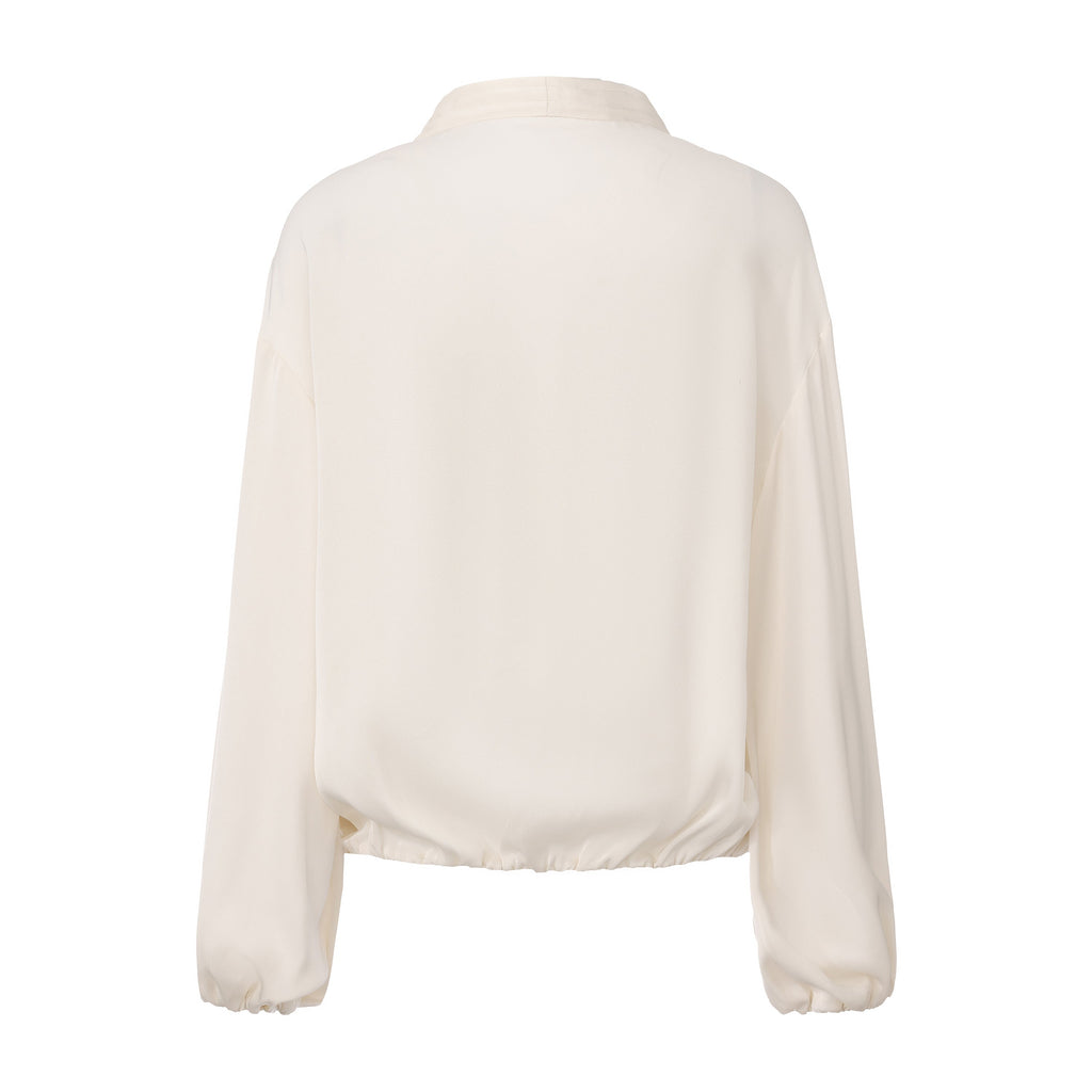 White Satin Ribbon Blouse