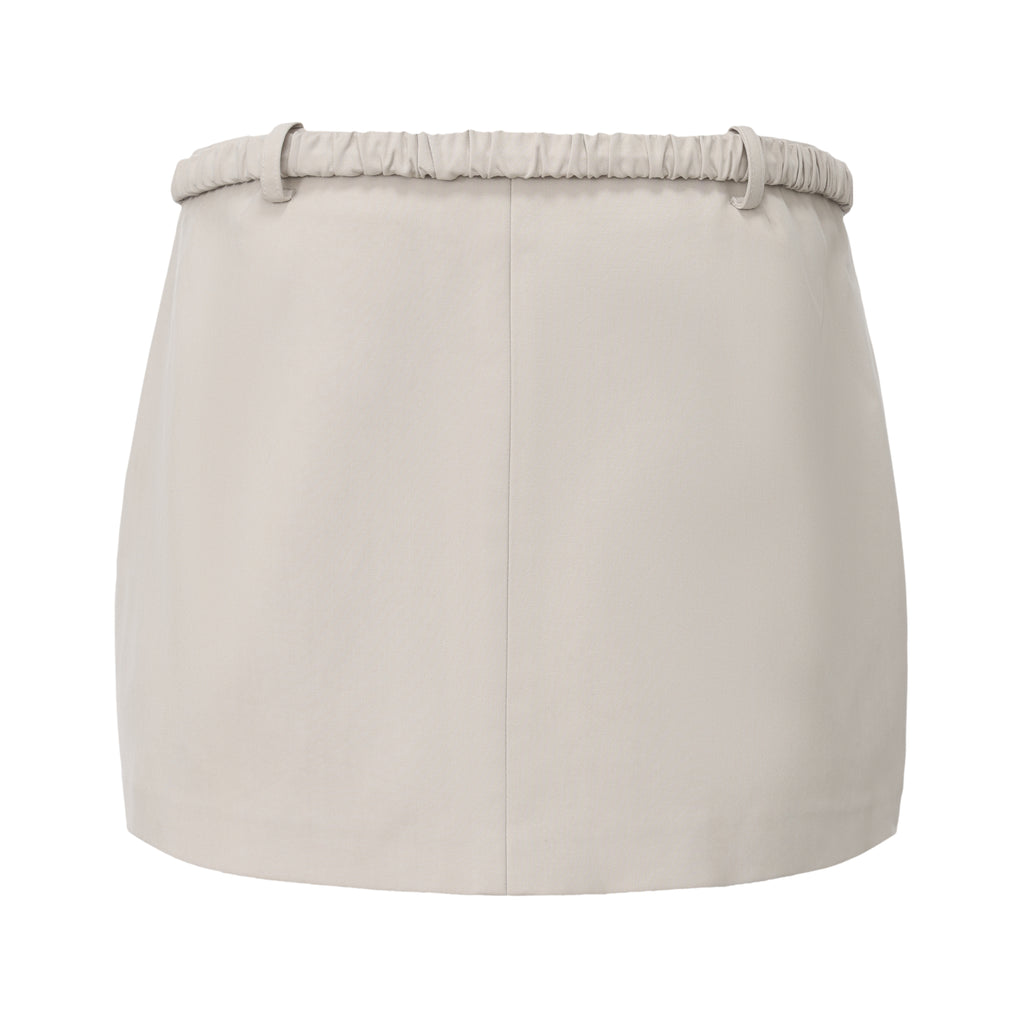 Light Grey A-Line Skirt with Beaded
