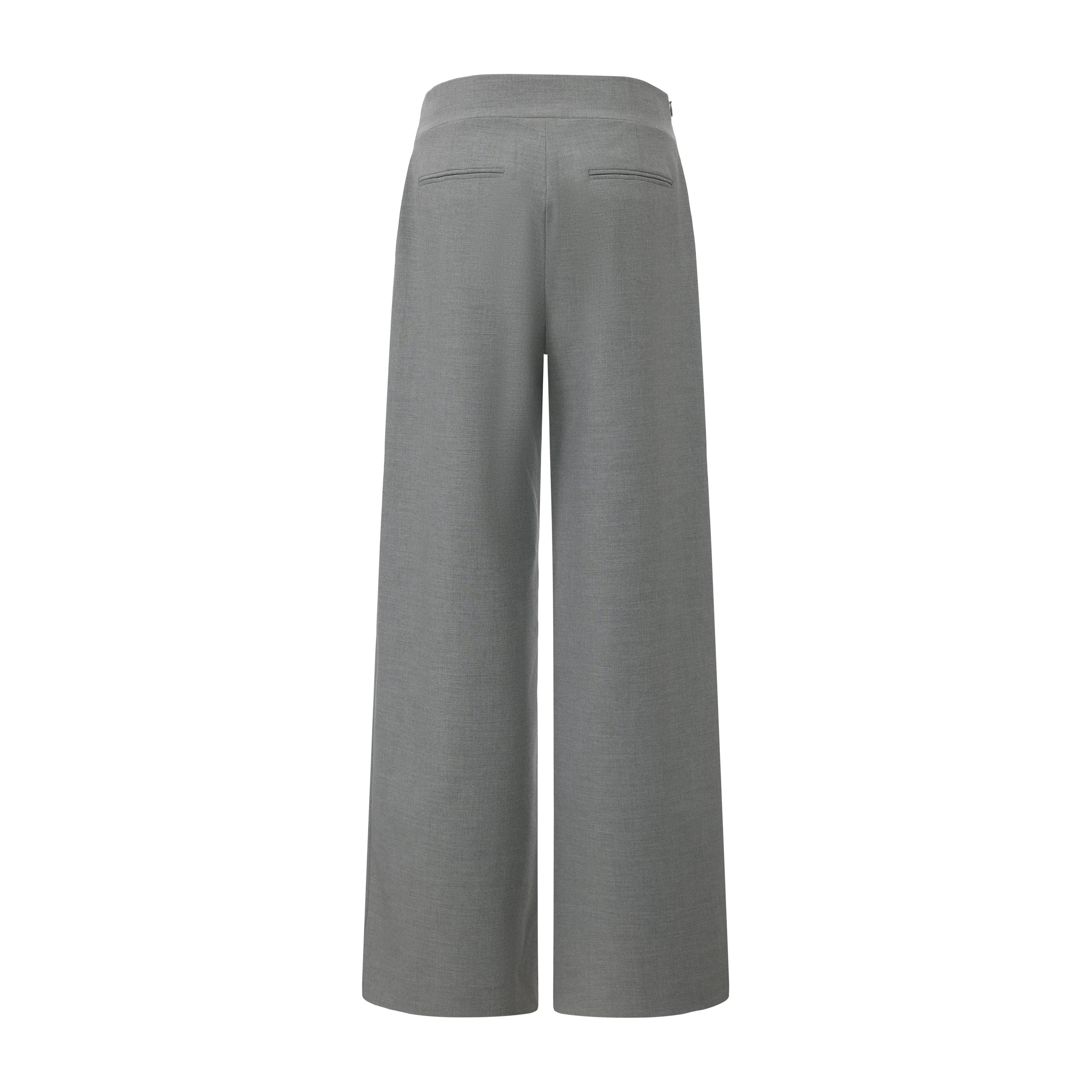 Warm Grey Bow Hollow Spliced Straight-Leg Pants