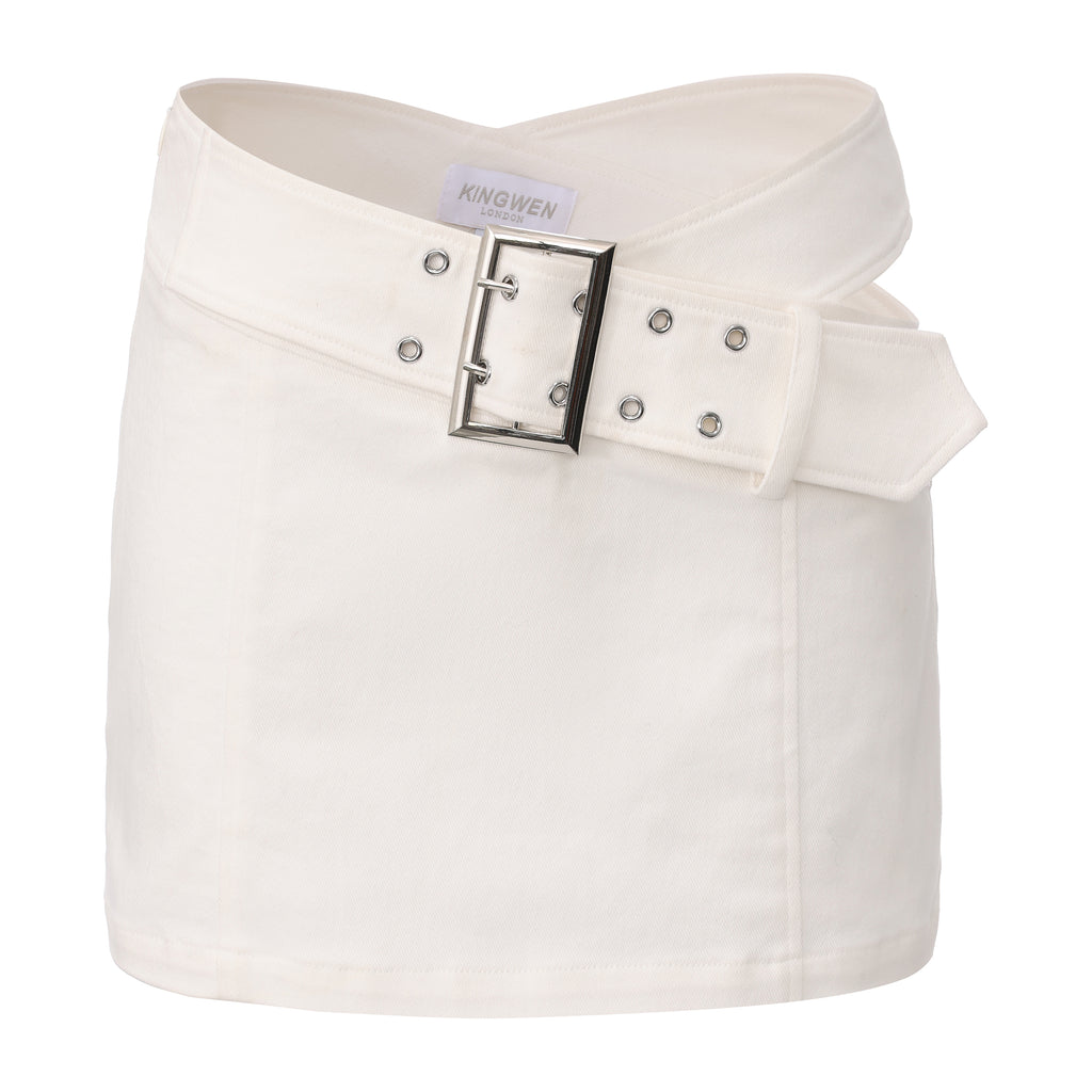 White Denim Skirt Pants