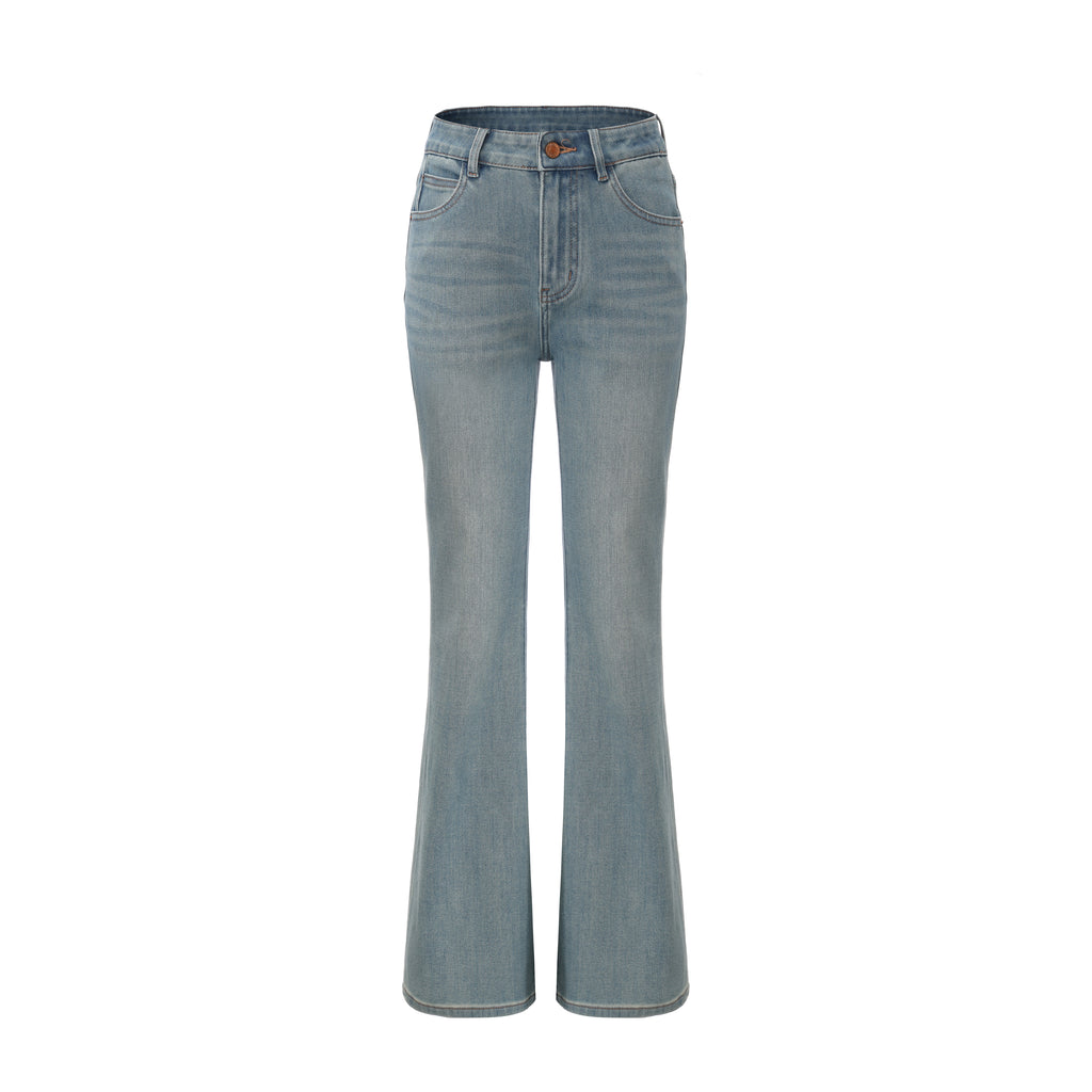 Flared Jeans With Lace Pockets