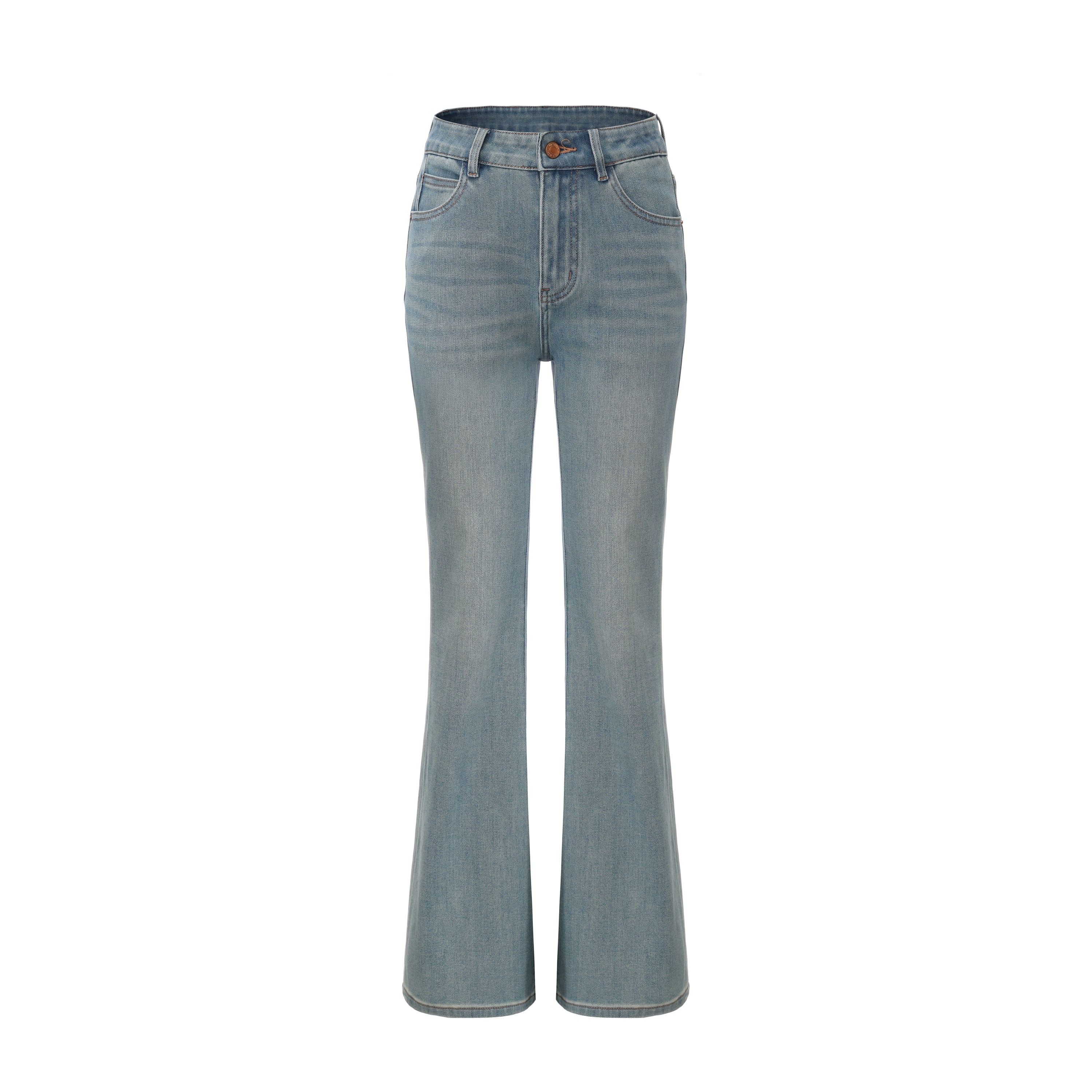 Flared Jeans With Lace Pockets