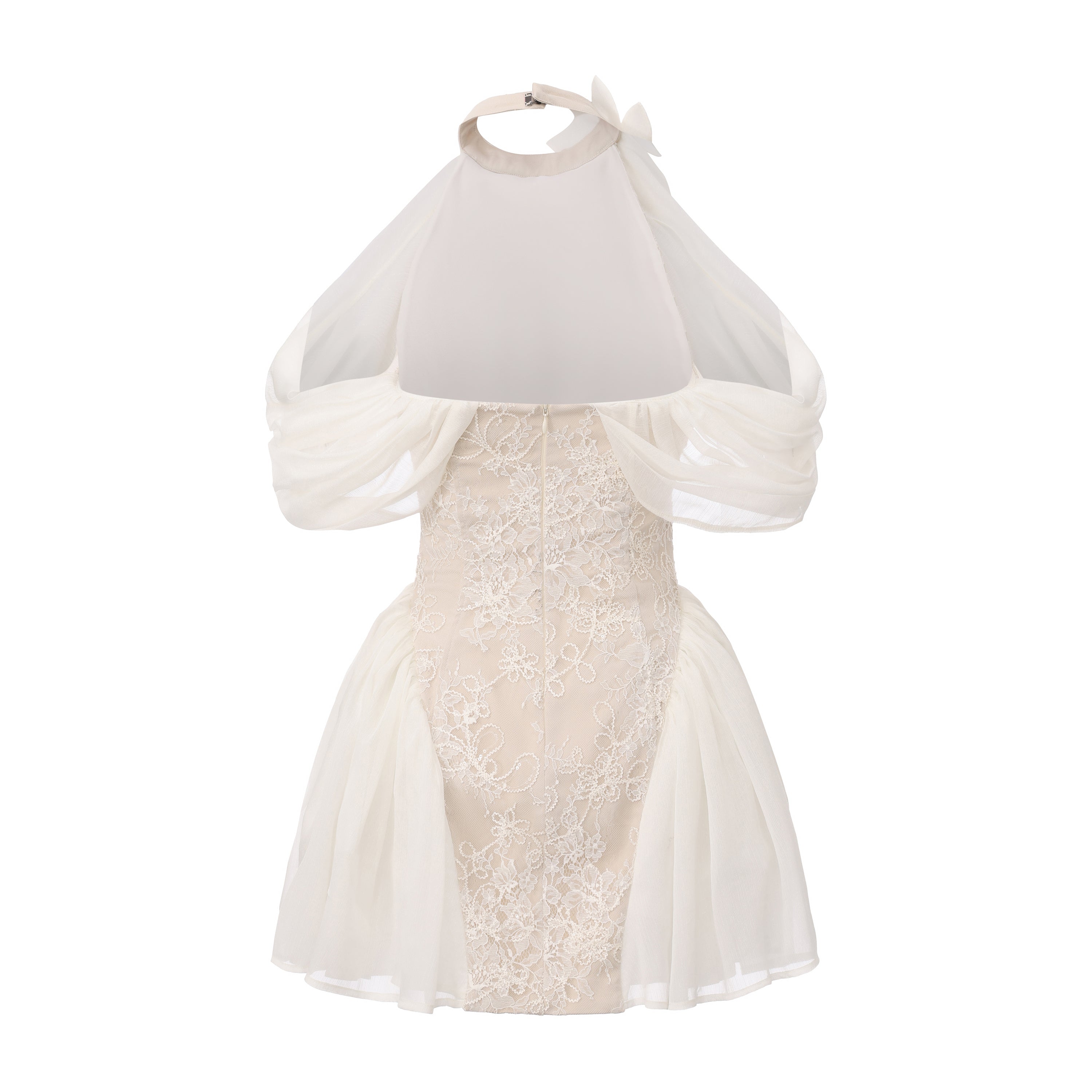 White Heavy-Duty Lace A-line Dress