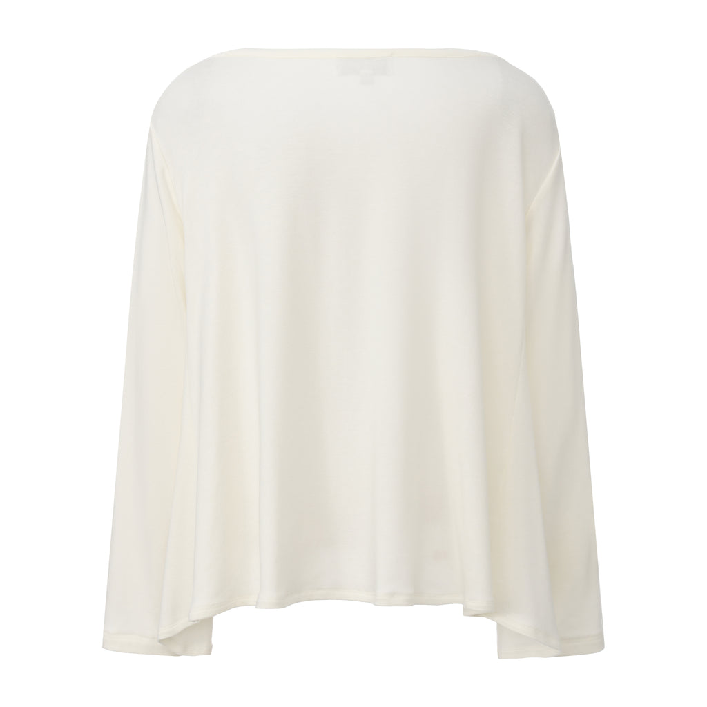 White Lace Panel Oversized Mock Two-Piece Base Top