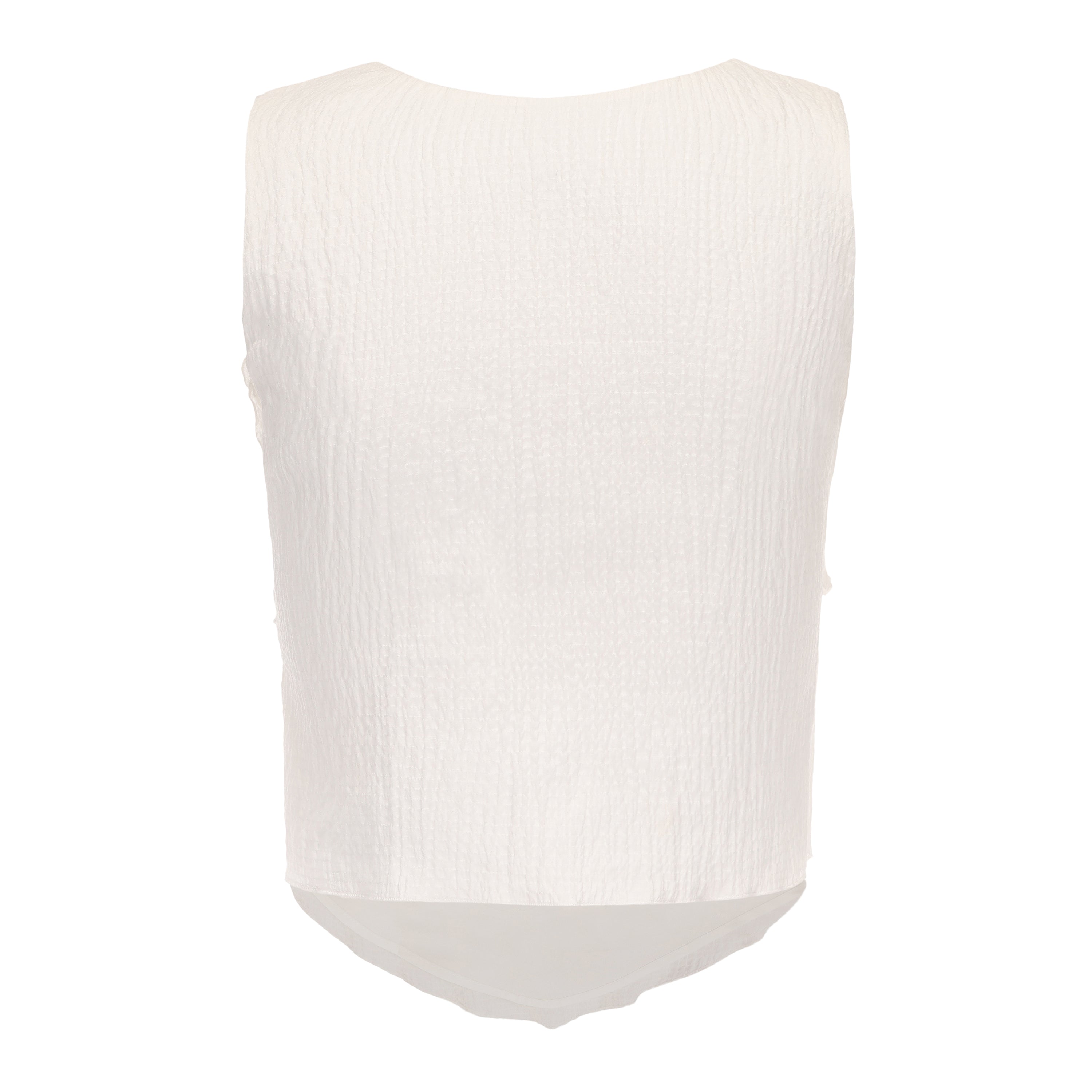 White Frills Ramie Top