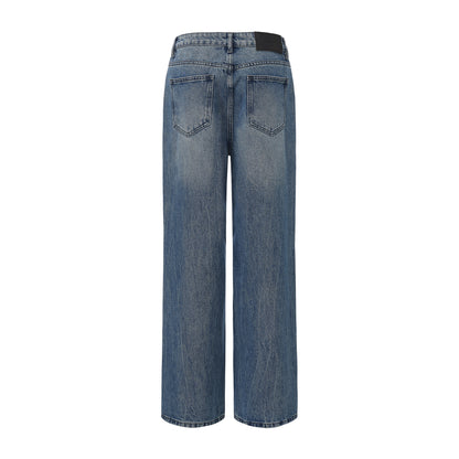 Straight-Leg Beaded Jeans