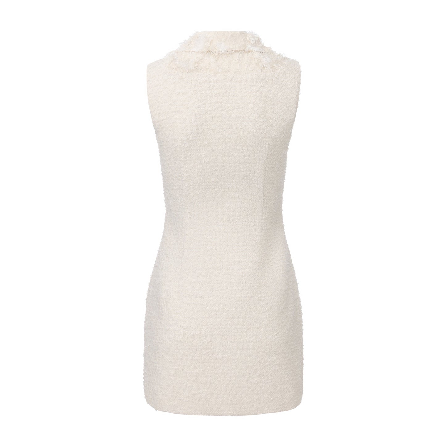 White Xiang-Style Collar-Patchwork Dress