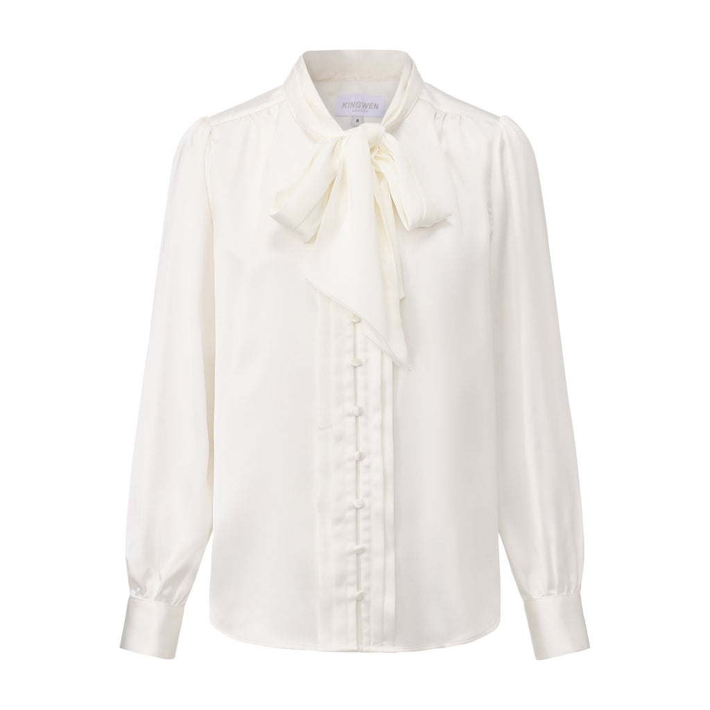 White Button-Row Blouse