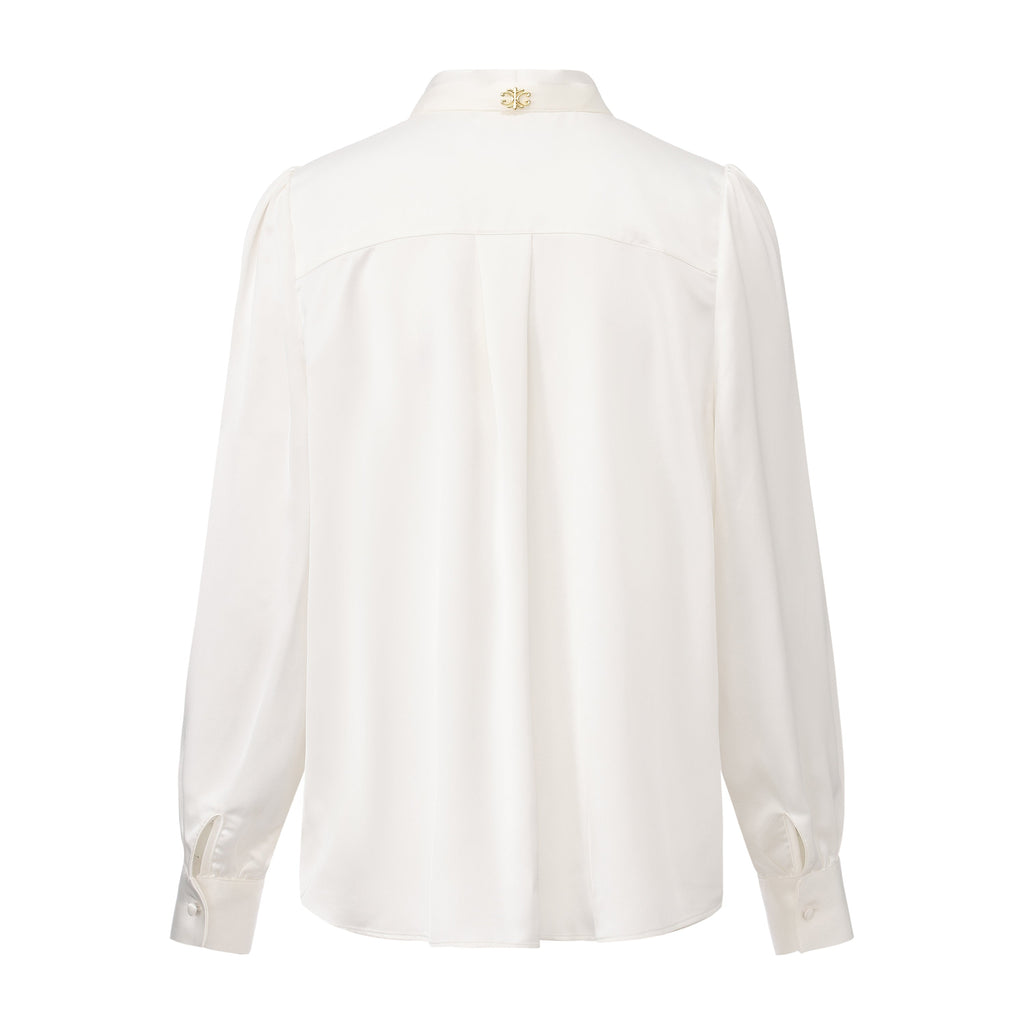 White Button-Row Blouse