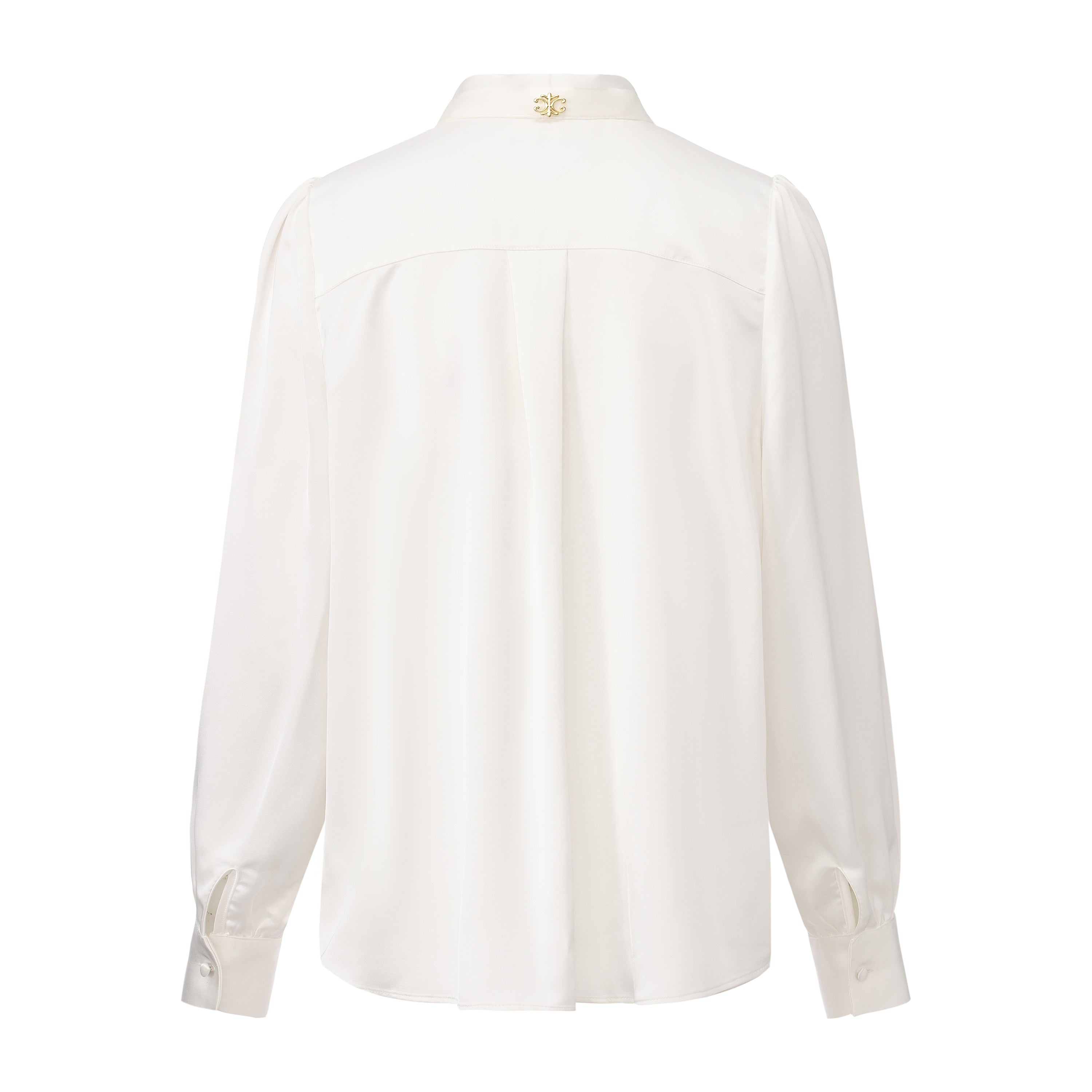 White Button-Row Blouse
