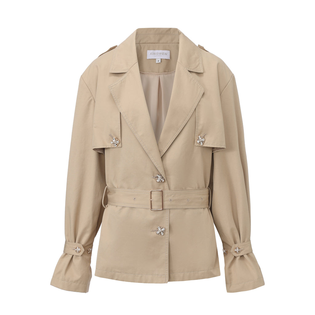 Light Coffee Long Trench Coat